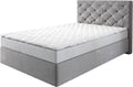 Cama box spring, DELIFE, Boxspringbett, 120 × 200 cm, 55 cm, 3 cm, com colchão, alumínio, poliéster, Cinzento / Branco, para o quarto