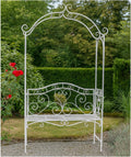 Mesa, HTI living, Romantische, 180 kg, 200 cm, 45 cm, 123 × 201 × 45 cm, com portas, metal, Branco, para uso diário