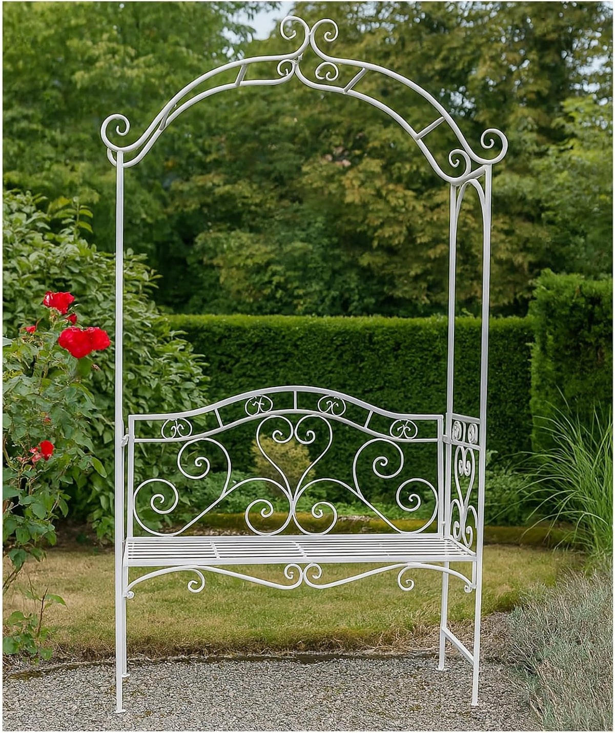 Mesa, HTI living, Romantische, 180 kg, 200 cm, 45 cm, 123 × 201 × 45 cm, com portas, metal, Branco, para uso diário