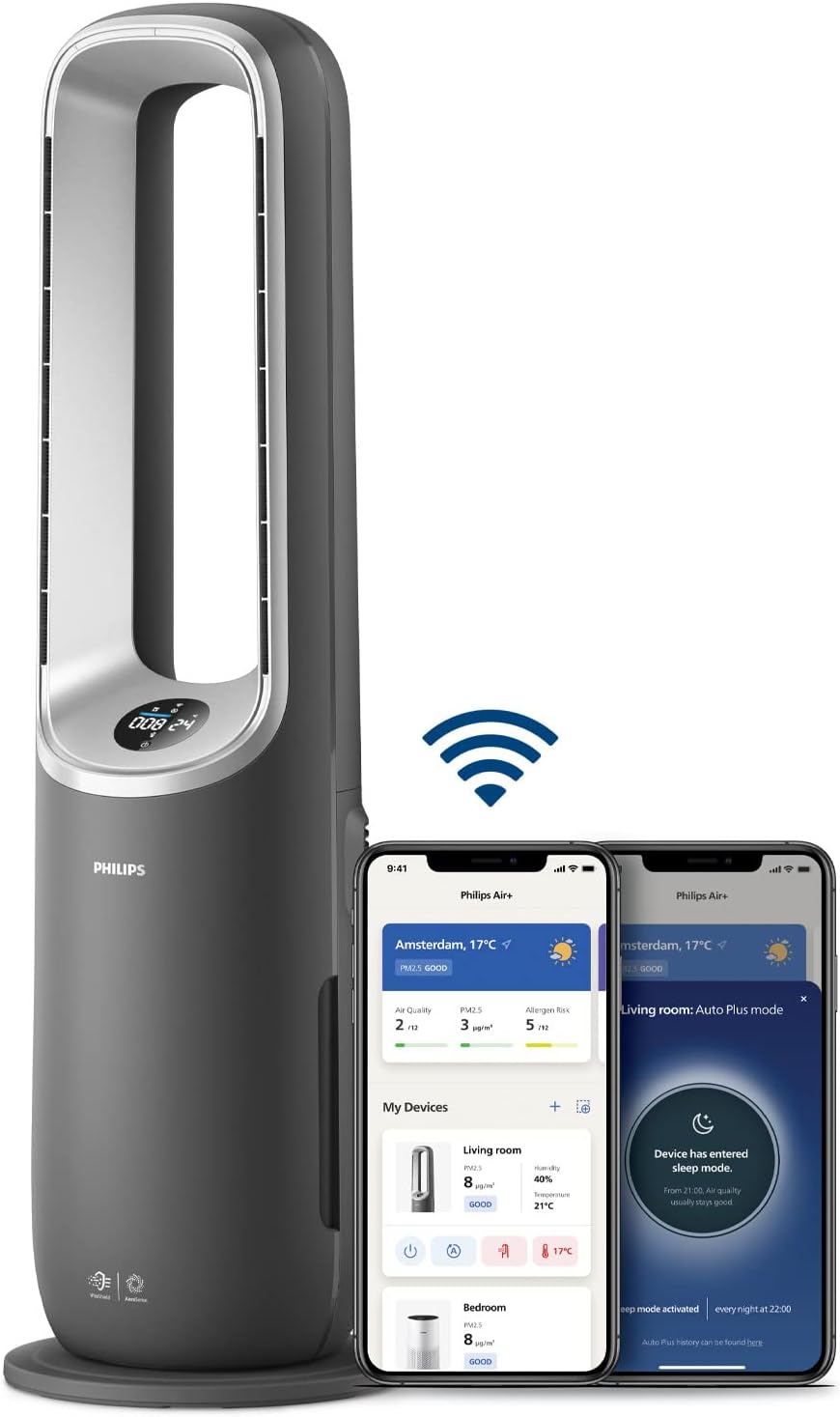 PHILIPS, Purificador de ar, Air, 19 dB, 40 W, Cinzento, para uso diário