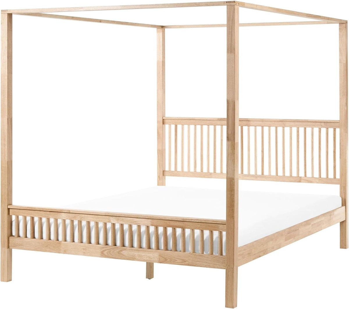 Cama, Beliani, 200 cm, 180 × 200 cm, 185 cm, 211 cm, 203 cm, madeira, HellCastanho / Branco, para o quarto