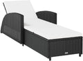 Espreguiçadeira, vidaXL, Sonnenliege, resistente à água, regulável, ratã, Preto / CremeBranco, para uso diário