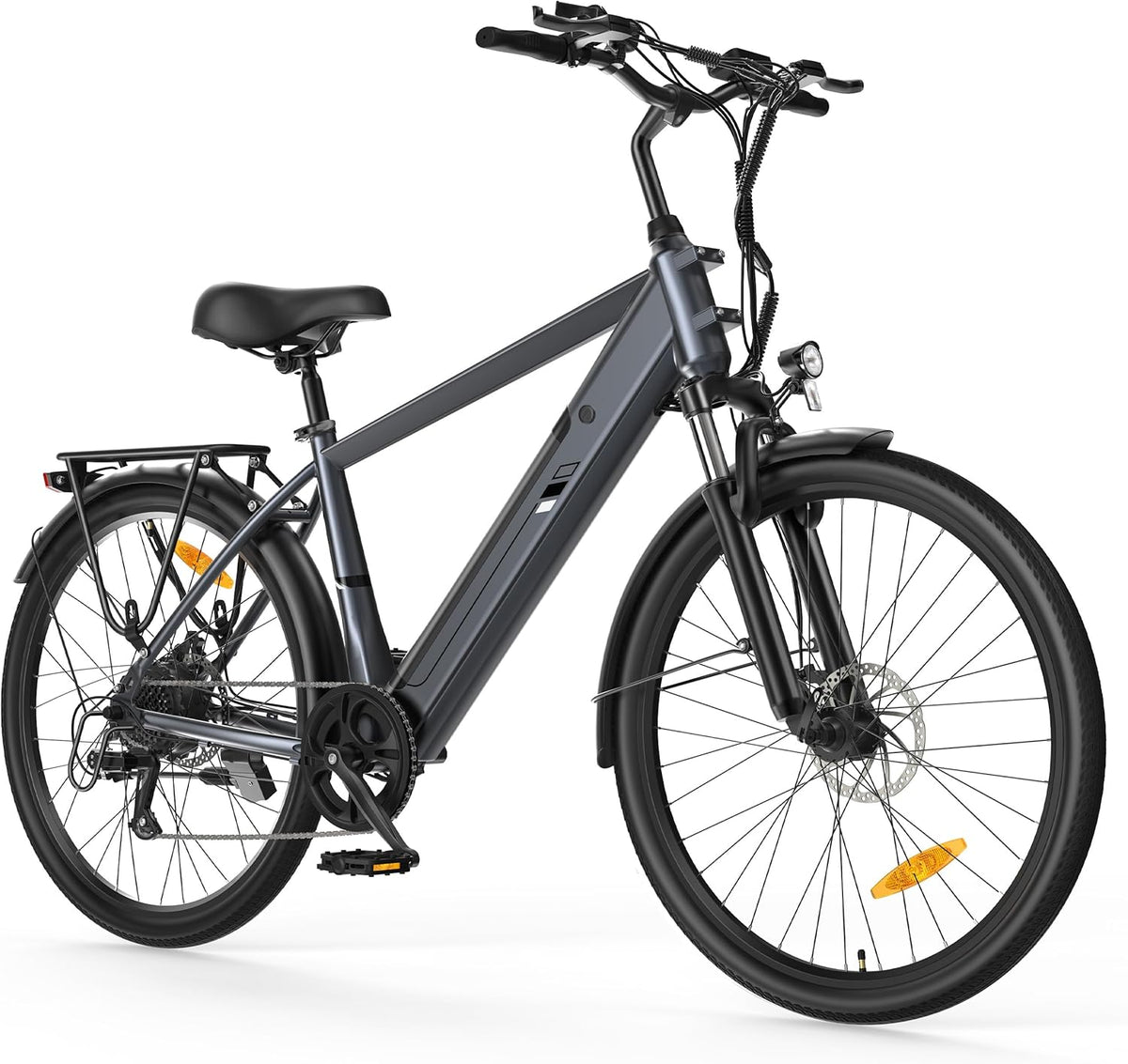 Bicicleta elétrica, Touroll, ST/J2, 250W, 36V, 28,5 kg, 25 km/h, Cinzento / Preto, para uso diário
