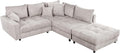 Sofá, Riess Ambiente, Modernes, 220cm, 85 cm, 184 cm, 45 cm, 70 cm, madeira, poliéster, Bege, para a sala