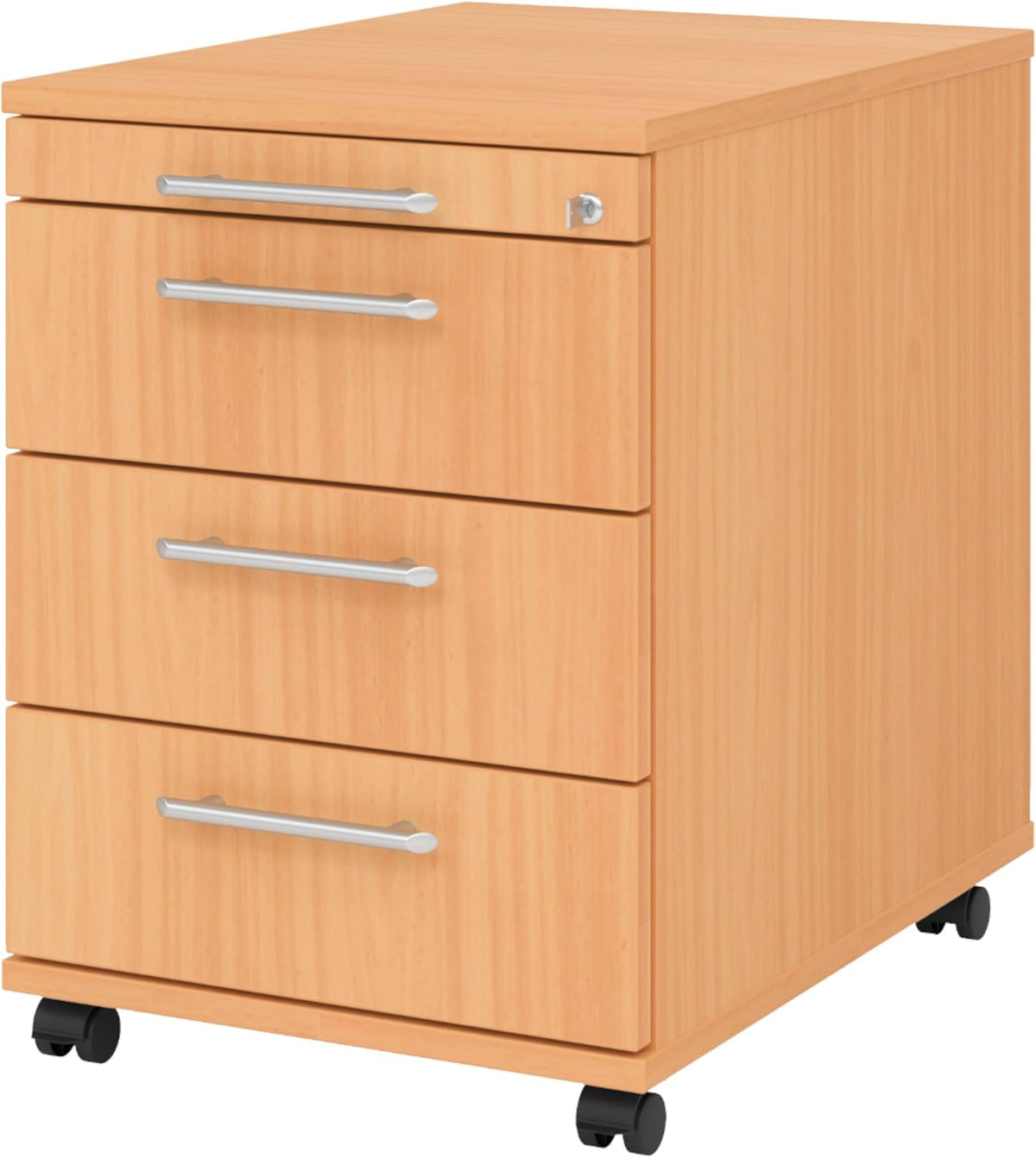 Armário inferior, bümö, Rollcontainer, 59 cm, 42,8 cm, 58 cm, 25 kg, 100 kg, com rodas, com gavetas, madeira, plástico, Buche, para uso diário