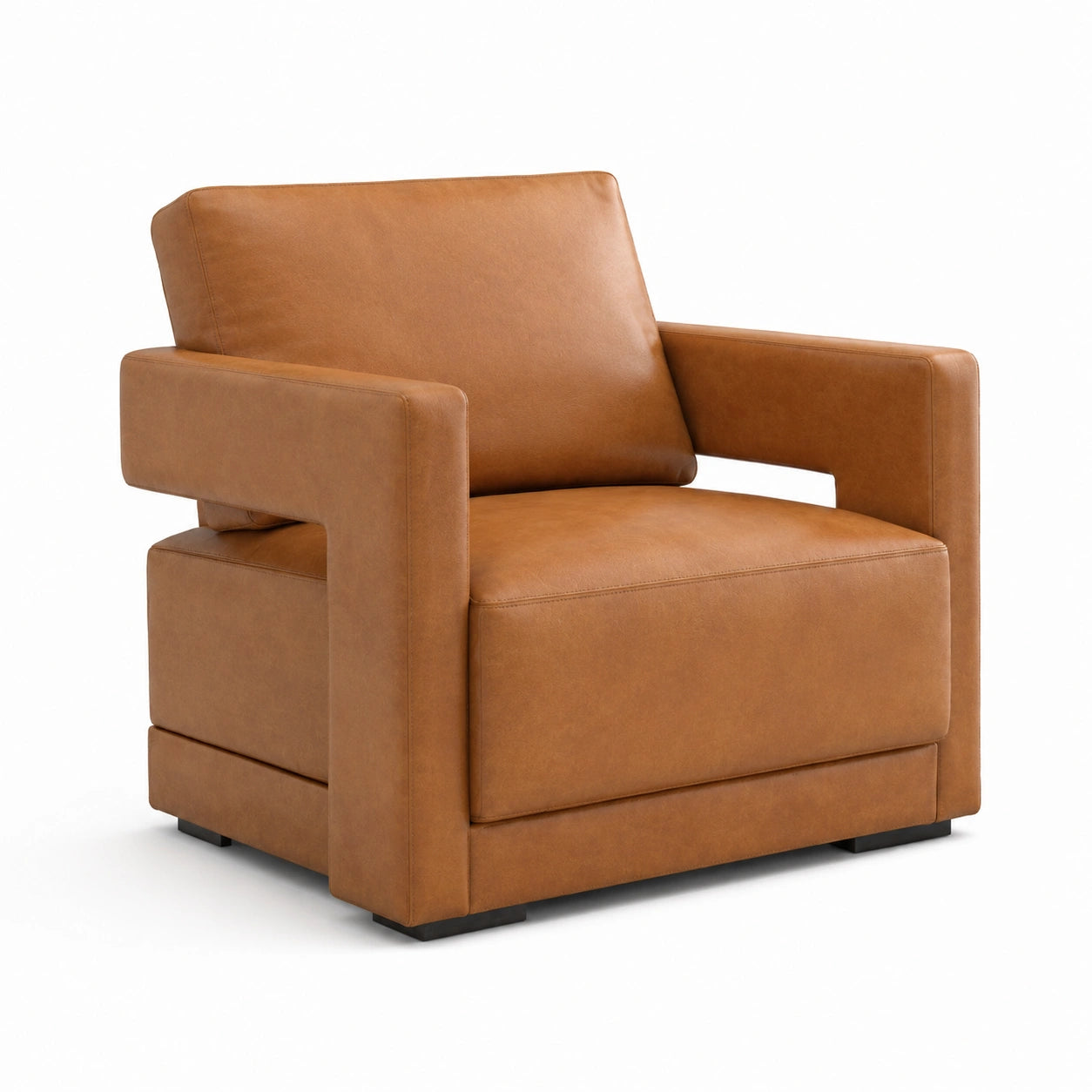 Sillón de poliuretano marrón 85x75x80 cm
