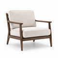 Sillón de madera con tapicería de poliéster beige