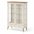 Vitrina de madera con puertas de vidrio templado 120x180x40 cm