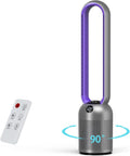 Ventoinha de torre, YAZEKY, Turmventilator, 99cm, 24 níveis, com comando à distância, com temporizador, Roxo / Cinzento, para uso diário