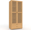 Roupeiro, IDMarket, EDHEN, 80 cm, 50 cm, 190 cm, 38,4 cm, 152 cm, 38 cm, com gavetas, com prateleiras, madeira, Natural, para o quarto