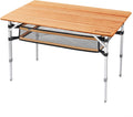 Mesa, KingCamp, Campingtisch, 65 cm, 80 kg, 100 × 65 cm, 1.2cm, dobrável, resistente à água, altura regulável, alumínio, Holz / Branco