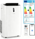 Ar condicionado portátil, COSTWAY, 14000BTU, 4100W, 57dB, com comando à distância, com temporizador, com controlo por aplicação, Branco