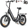 Bicicleta elétrica, Cyseekin, 250W, 48V, 15.6Ah, 25km/h, dobrável, regulável, alumínio, Preto, para uso diário