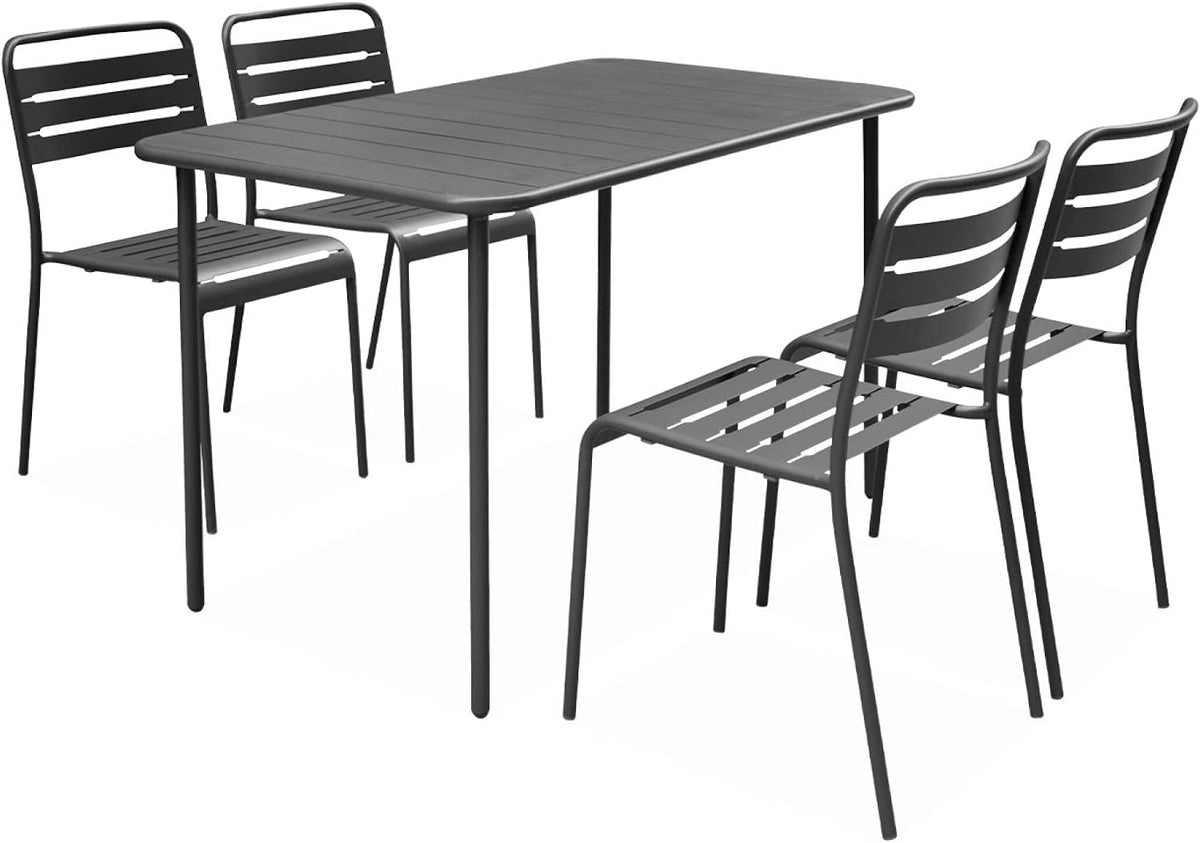 Mesa de jantar, sweeek, 5 cm, aço, Preto, para uso diário
