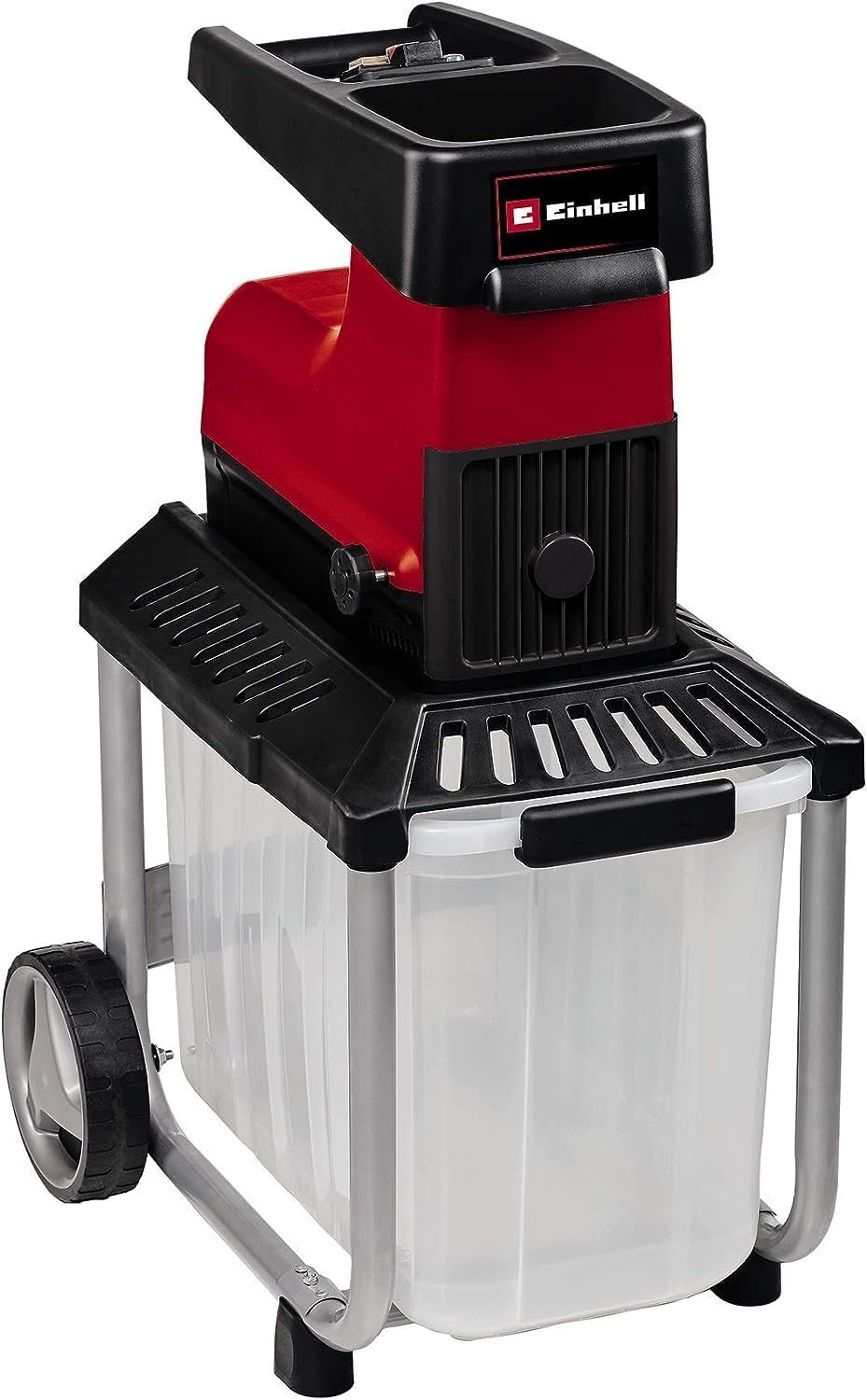 Einhell, Triturador de jardim, Elektro-Leiseh, 2800 W, 60 L, 240 V, 230 V, 2500 W, com rodas, Vermelho / Preto / Prateado, para utilização no exterior