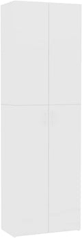 Armário de arrumação, vidaXL, 60 × 32 × 190cm, 190 cm, com prateleiras, com portas, aço, madeira, Branco, para uso diário