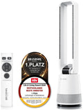 Ventoinha de torre, Brandson, 12 níveis, com comando à distância, com temporizador, Branco / Preto, para uso diário