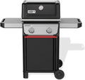 Grelhador a gás, Weber, Spirit, 46 cm, 51 × 46 cm, com rodas, aço inoxidável, aço, Preto / Prateado, para utilização no exterior