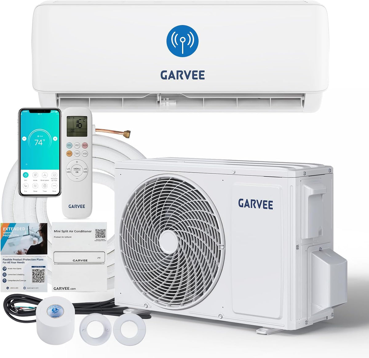 Ar condicionado split, RBFGYIOP, com comando à distância, com temporizador, com função de autolimpeza, Branco, para uso diário