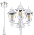 Luz de caminho exterior, HOFSTEIN, Kandelaber, 6,4 cm, 6 cm, 8 cm, 14 cm, 10 cm, altura regulável, regulável, alumínio, vidro, Branco / Klar