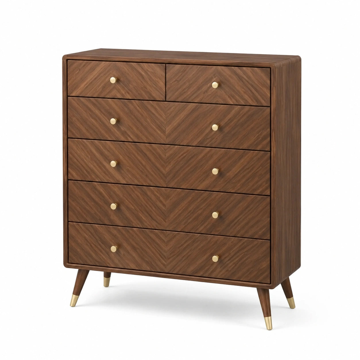 Cajonera de Madera Nogal con 6 Cajones