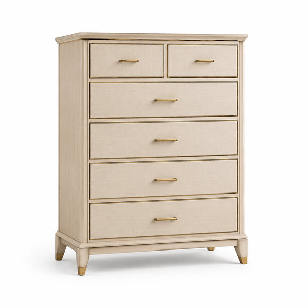 Cómoda de Madera Beige con 6 Cajones