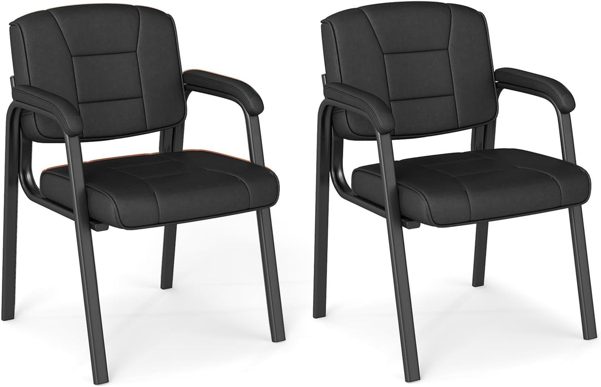 Cadeira de escritório, COSTWAY, Konferenzst, 180 kg, pele sintética, Preto, para uso diário