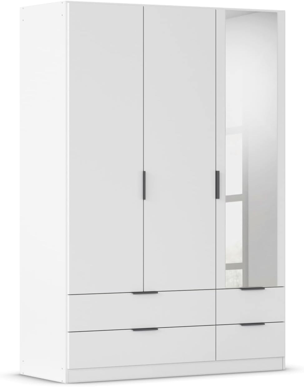 Roupeiro, Rauch Möbel, Lagoa, 136 cm, 136 × 197 × 54cm, com gavetas, com portas, madeira, Branco, para o quarto