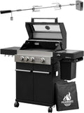 Grelhador a gás, FEUERGOTT, 3B-S, aço inoxidável, aço, Preto / Prateado, para utilização no exterior