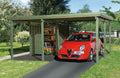 Abrigo para automóvel, Weka, Carport, 389 cm, 416 cm, 9 cm, 215 cm, 270 cm, madeira, Verde, para utilização no exterior