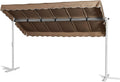 Toldo, GRASEKAMP Qualität seit 1972, Stand, 3,75 × 2,25m, 220 cm, 375 × 225 × 220cm, regulável, aço, alumínio, Taupe / Branco