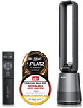 Ventoinha de torre, Brandson, 12 níveis, com comando à distância, com temporizador, Preto / Cinzento, para uso diário