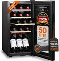 Frigorífico para bebidas, Sommertal, Weink, com iluminação LED, madeira, Preto, para uso diário
