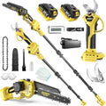 Motosserra, highsam, 4.0Ah, 8 ', 18V, 3500W, 1500W, regulável, com bateria, madeira, Amarelo / Preto, para utilização no exterior