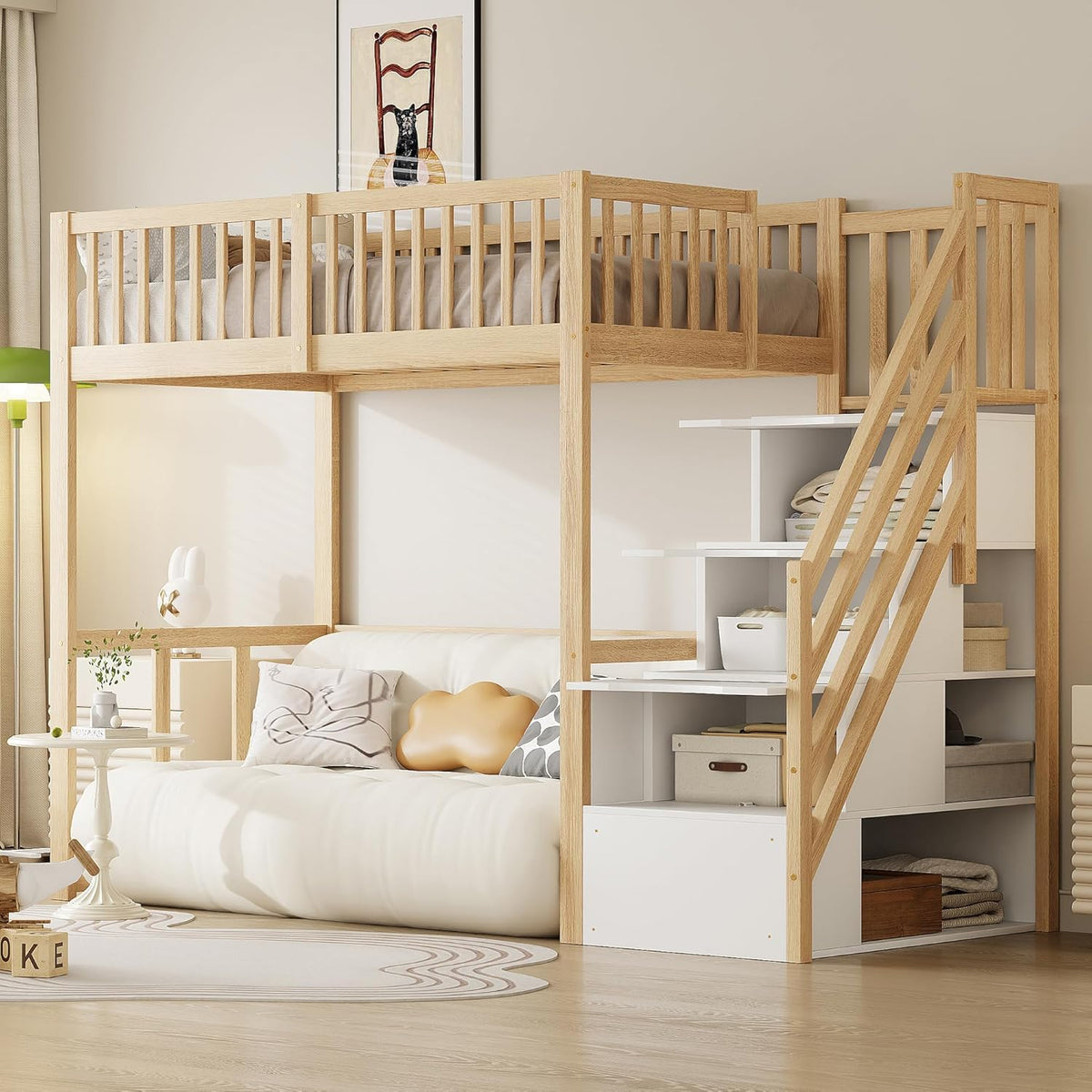 Estrutura de cama, Kebnor, 200cm, 140 cm, sem colchão, madeira, Holzfarbe / Branco, para o quarto