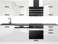 Conjunto de cozinha, B BELINI GROUP, 240 cm, altura regulável, regulável, alumínio, Branco / Preto, para a cozinha