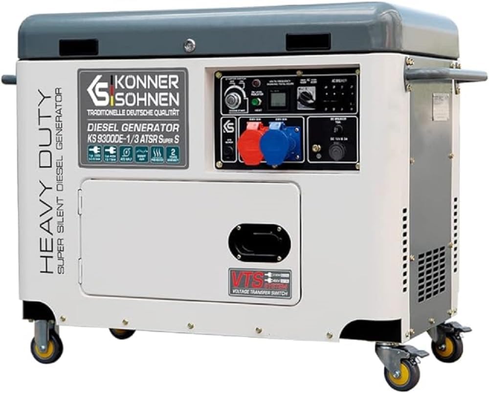 Gerador elétrico, K&S Könner&Söhnen, 9300DE-1/3, 400V, 230V, 10W, Cinzento / Preto, para trabalhos de manutenção