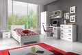 Cama, Fabryka Mebli Idźczak, Kinderzimmer-Set, com gavetas, com prateleiras, Branco / Cinzento, para o quarto