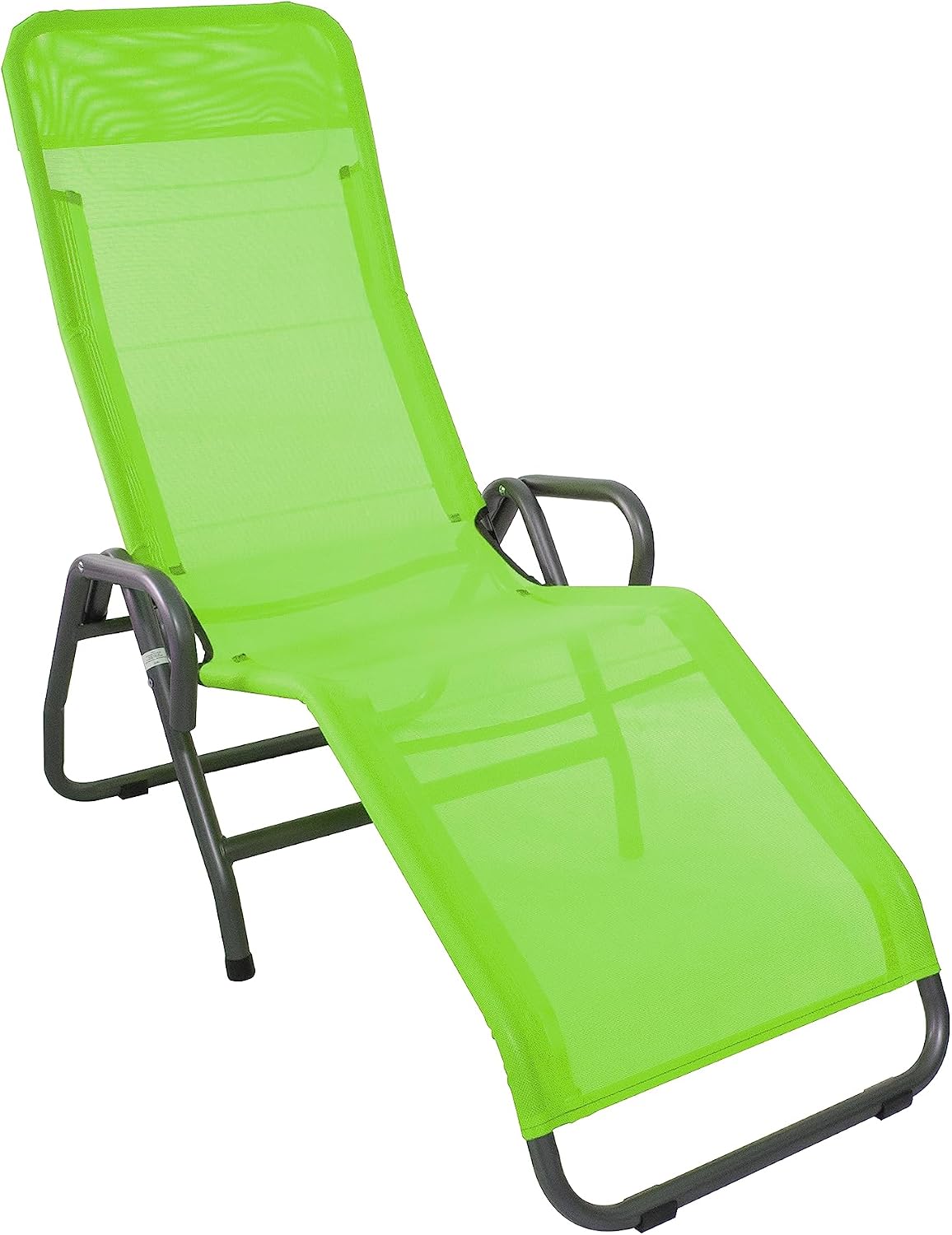 Espreguiçadeira, MFG FREIZEITMÖBEL aus mecklenburg, 3', 160 × 90 cm, dobrável, aço, alumínio, Lime / Antracite, para uso diário