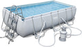 Piscina com estrutura metálica, Bestway, Frame, 100 cm, 404 × 201 × 100 cm, poliéster, HellCinzento / Cinzento, para utilização no exterior