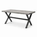 Mesa de MDF con patas de acero gris 180x90x75 cm