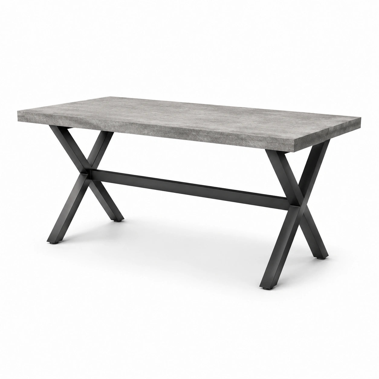 Mesa de MDF con patas de acero gris 180x90x75 cm