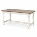 Mesa de comedor rectangular de madera de roble y pino 180x90x75 cm