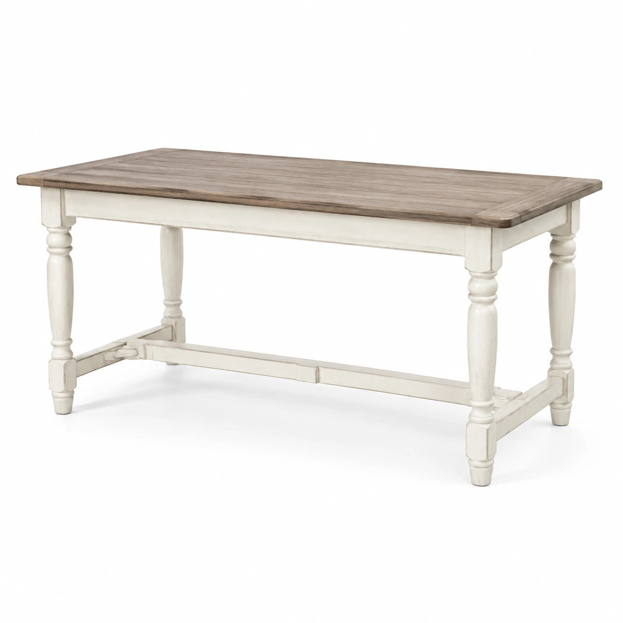 Mesa de comedor rectangular de madera de roble y pino 180x90x75 cm