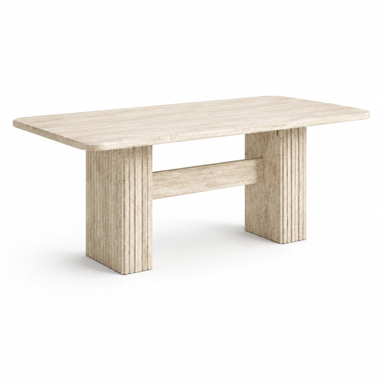 Mesa rectangular de travertino