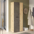 Roupeiro, Forte, NET106, 68,7 cm, 181,1 cm, 36,5 cm, com portas, alumínio, madeira, Beton / Holz, para o quarto