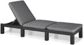 Espreguiçadeira, Keter, Daytona, 5 cm, 195 × 65 × 25,5 cm, 25,5 cm, 11 kg, 110 kg, regulável, ratã, plástico, Cinzento / Preto, para uso diário