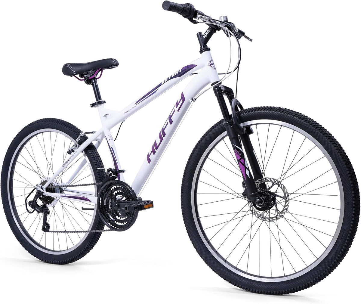 Bicicleta de montanha, Huffy, Extent, 165 cm, com rodas, Branco / Preto / Roxo, para uso diário