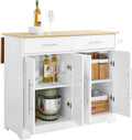 Ilha de cozinha, SoBuy, FKW129-WN, 44 cm, 69 cm, 98 kg, altura regulável, regulável, com rodas, madeira, painel de madeira, Branco / Holz