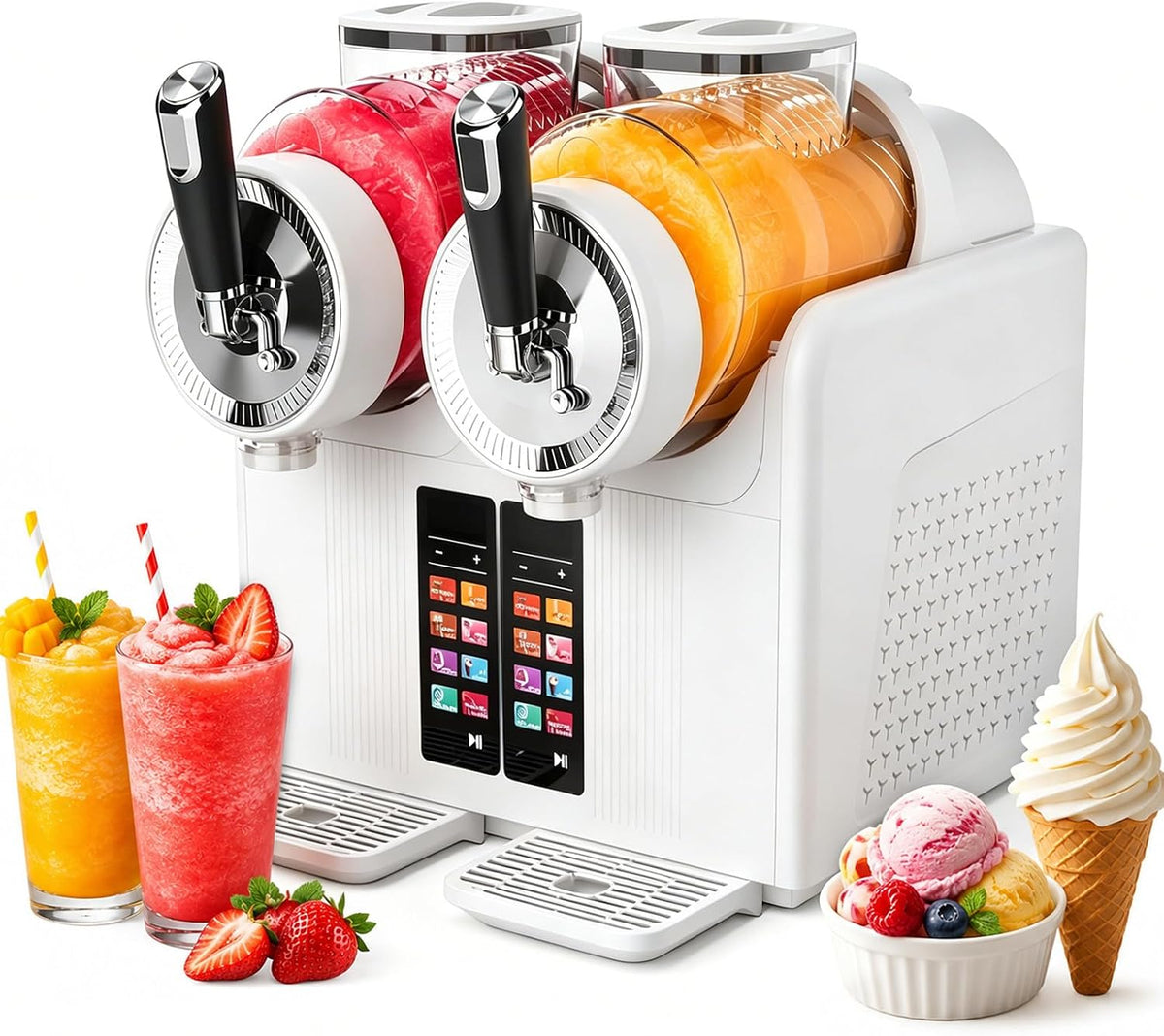 Máquina de gelados, AUTUMFLATGAO, 2 L, 4l, 430W, com função de autolimpeza, Branco, para uso diário
